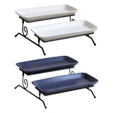 Maxbell 2 Layer Serving Platter Cupcake Cake Stand Removable for home Bar white