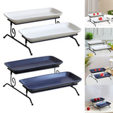Maxbell 2 Layer Serving Platter Cupcake Cake Stand Removable for home Bar white