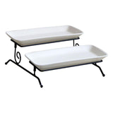 Maxbell 2 Layer Serving Platter Cupcake Cake Stand Removable for home Bar white