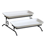 Maxbell 2 Layer Serving Platter Cupcake Cake Stand Removable for home Bar white