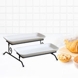 Maxbell 2 Layer Serving Platter Cupcake Cake Stand Removable for home Bar white