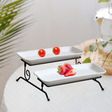 Maxbell 2 Layer Serving Platter Cupcake Cake Stand Removable for home Bar white