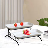 Maxbell 2 Layer Serving Platter Cupcake Cake Stand Removable for home Bar white