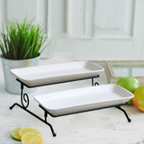Maxbell 2 Layer Serving Platter Cupcake Cake Stand Removable for home Bar white