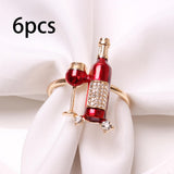 Maxbell Set of 6 Napkin Buckle Decorating Easy Installation for Dinner Table Wedding