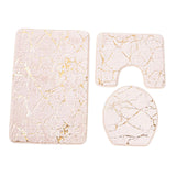 Maxbell 3x Toilet Seat Cushion Sets Soft Decorations Doormat Mat for Toilet Bathroom Beige