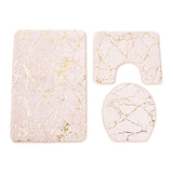 Maxbell 3x Toilet Seat Cushion Sets Soft Decorations Doormat Mat for Toilet Bathroom Beige