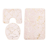 Maxbell 3x Toilet Seat Cushion Sets Soft Decorations Doormat Mat for Toilet Bathroom Beige