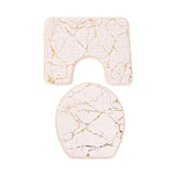 Maxbell 3x Toilet Seat Cushion Sets Soft Decorations Doormat Mat for Toilet Bathroom Beige