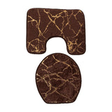 Maxbell 3x Toilet Seat Cushion Sets Soft Decorations Doormat Mat for Toilet Bathroom Brown