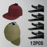 Maxbell 12x Hat Organizer Organizer No Drilling Hat Hooks for Wall Mount for Bedroom yellow