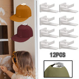 Maxbell 12x Hat Organizer Organizer No Drilling Hat Hooks for Wall Mount for Bedroom white