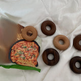 Maxbell Donut Shape Wooden Bag Clip Clamp Compact for Household Home Beech Wood