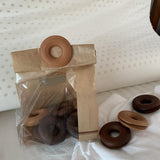Maxbell Donut Shape Wooden Bag Clip Clamp Compact for Household Home Beech Wood