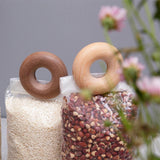 Maxbell Donut Shape Wooden Bag Clip Clamp Compact for Household Home Beech Wood