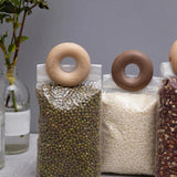 Maxbell Donut Shape Wooden Bag Clip Clamp Compact for Household Home Beech Wood