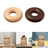 Maxbell Donut Shape Wooden Bag Clip Clamp Compact for Household Home Beech Wood