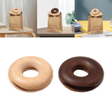 Maxbell Donut Shape Wooden Bag Clip Clamp Compact for Household Home Beech Wood