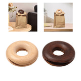 Maxbell Donut Shape Wooden Bag Clip Clamp Compact for Household Home Beech Wood