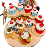 Maxbell Sushi Serving Tray Succulent Holder Cup Cake Plate for Christmas Party Round