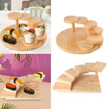 Maxbell Sushi Serving Tray Succulent Holder Cup Cake Plate for Christmas Party Round