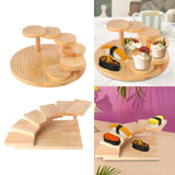 Maxbell Sushi Serving Tray Succulent Holder Cup Cake Plate for Christmas Party Round