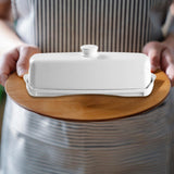 Maxbell Butter Dish Large Capacity Kitchen Organization for Restaurant Biscuits White