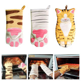 Maxbell Microwave Oven Gloves Cat Shaped Portable Cozy for BBQ Household Baking A