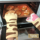 Maxbell Microwave Oven Gloves Cat Shaped Portable Cozy for BBQ Household Baking A