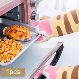 Maxbell Microwave Oven Gloves Cat Shaped Portable Cozy for BBQ Household Baking A