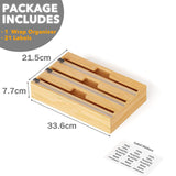 Maxbell Tin Foil Dispenser with Labels for Kitchen Storage Organization