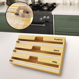 Maxbell Tin Foil Dispenser with Labels for Kitchen Storage Organization