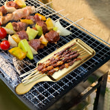 Maxbell Stainless Steel Serving Platters Tableware Sashimi Tray for Bread Fish Steak 33.1x11.5cm Golden