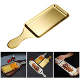 Maxbell Stainless Steel Serving Platters Tableware Sashimi Tray for Bread Fish Steak 33.1x11.5cm Golden