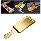 Maxbell Stainless Steel Serving Platters Tableware Sashimi Tray for Bread Fish Steak 33.1x11.5cm Golden