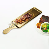 Maxbell Stainless Steel Serving Platters Tableware Sashimi Tray for Bread Fish Steak 42.9x11.5cm Golden