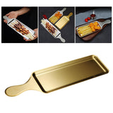 Maxbell Stainless Steel Serving Platters Tableware Sashimi Tray for Bread Fish Steak 42.9x11.5cm Golden