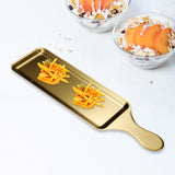 Maxbell Stainless Steel Serving Platters Tableware Sashimi Tray for Bread Fish Steak 42.9x11.5cm Golden