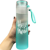 Maxbell Glass Water Bottle Coffee Bottle for Home Office outdoor Blue