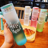 Maxbell Glass Water Bottle Coffee Bottle for Home Office outdoor Blue