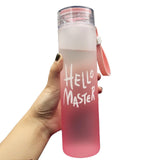 Maxbell Glass Water Bottle Coffee Bottle for Home Office outdoor Pink