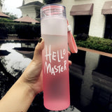 Maxbell Glass Water Bottle Coffee Bottle for Home Office outdoor Pink