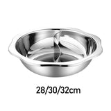Maxbell Divided Hot Pot Pan Stainless Steel with Divider for Party 28cm