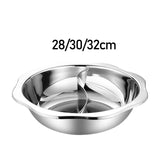 Maxbell Divided Hot Pot Pan Stainless Steel with Divider for Party 28cm