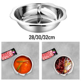 Maxbell Divided Hot Pot Pan Stainless Steel with Divider for Party 28cm