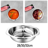 Maxbell Divided Hot Pot Pan Stainless Steel with Divider for Party 28cm