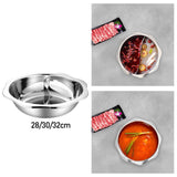 Maxbell Divided Hot Pot Pan Stainless Steel with Divider for Party 28cm