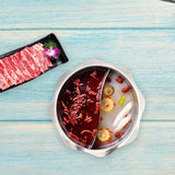 Maxbell Divided Hot Pot Pan Stainless Steel with Divider for Party 28cm