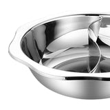Maxbell Divided Hot Pot Pan Stainless Steel with Divider for Party 28cm
