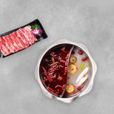 Maxbell Divided Hot Pot Pan Stainless Steel with Divider for Party 30cm